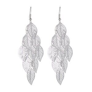 3For$20 Silver Multi-layer Hollow Leaf Earrings